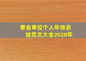 事业单位个人年终总结范文大全2020年