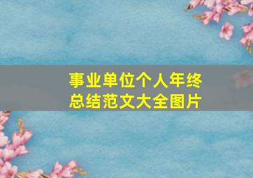 事业单位个人年终总结范文大全图片