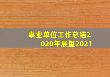 事业单位工作总结2020年展望2021