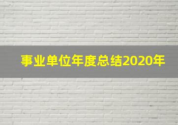 事业单位年度总结2020年