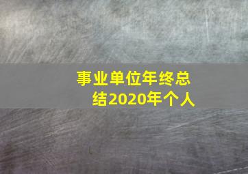 事业单位年终总结2020年个人