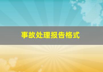 事故处理报告格式