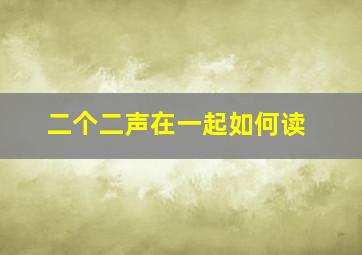 二个二声在一起如何读