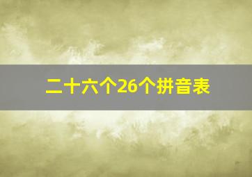 二十六个26个拼音表