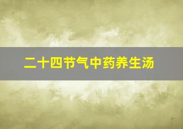 二十四节气中药养生汤