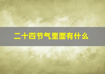 二十四节气里面有什么