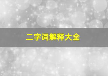 二字词解释大全