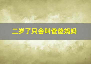 二岁了只会叫爸爸妈妈