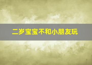 二岁宝宝不和小朋友玩