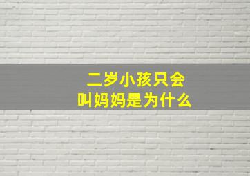 二岁小孩只会叫妈妈是为什么