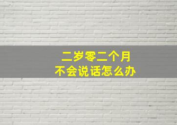 二岁零二个月不会说话怎么办