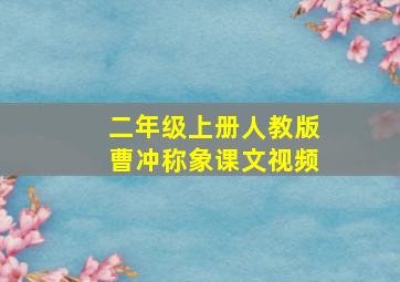 二年级上册人教版曹冲称象课文视频