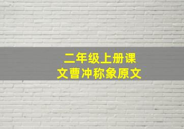 二年级上册课文曹冲称象原文