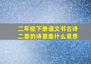 二年级下册语文书古诗二首的诗意是什么意思