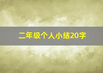 二年级个人小结20字