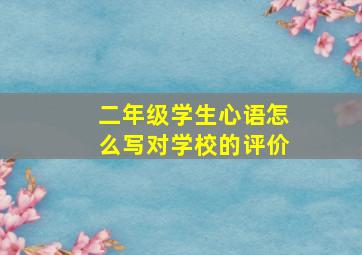 二年级学生心语怎么写对学校的评价