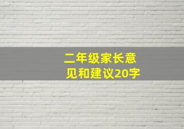 二年级家长意见和建议20字