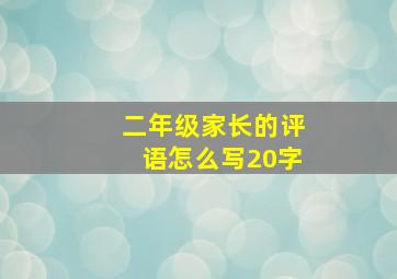 二年级家长的评语怎么写20字