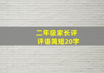 二年级家长评评语简短20字