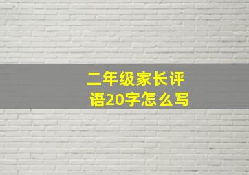 二年级家长评语20字怎么写