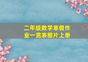 二年级数学寒假作业一览表图片上册