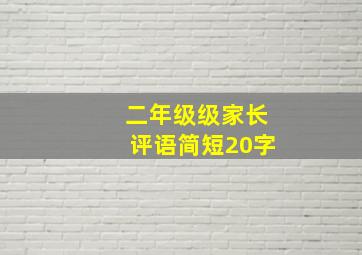 二年级级家长评语简短20字