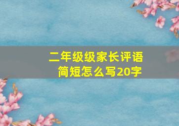 二年级级家长评语简短怎么写20字