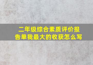 二年级综合素质评价报告单我最大的收获怎么写