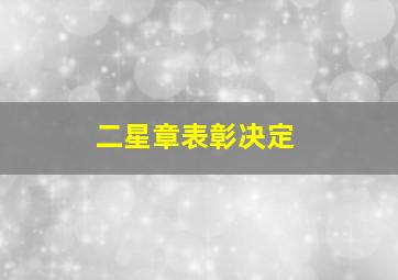 二星章表彰决定