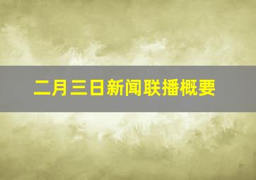 二月三日新闻联播概要