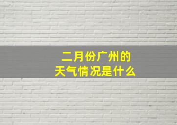 二月份广州的天气情况是什么