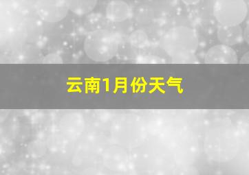 云南1月份天气