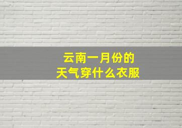 云南一月份的天气穿什么衣服