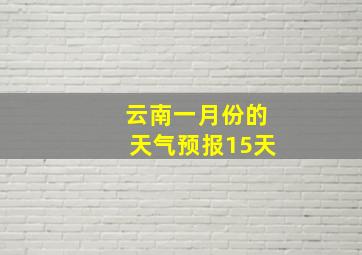 云南一月份的天气预报15天