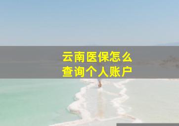 云南医保怎么查询个人账户