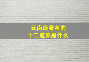 云南最著名的十二道菜是什么