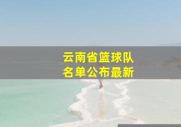 云南省篮球队名单公布最新