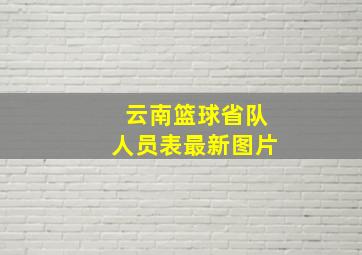 云南篮球省队人员表最新图片