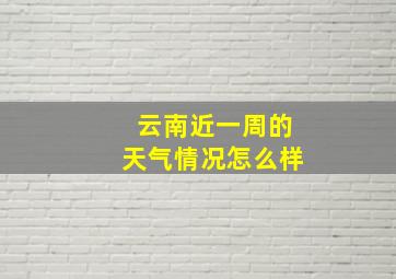 云南近一周的天气情况怎么样