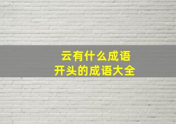 云有什么成语开头的成语大全