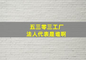 五三零三工厂法人代表是谁啊