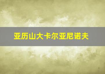 亚历山大卡尔亚尼诺夫