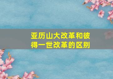 亚历山大改革和彼得一世改革的区别