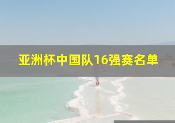 亚洲杯中国队16强赛名单