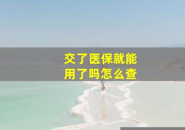 交了医保就能用了吗怎么查