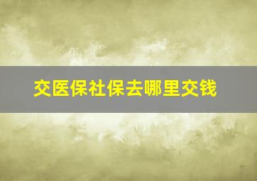 交医保社保去哪里交钱