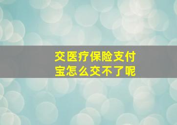 交医疗保险支付宝怎么交不了呢