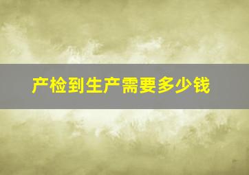 产检到生产需要多少钱