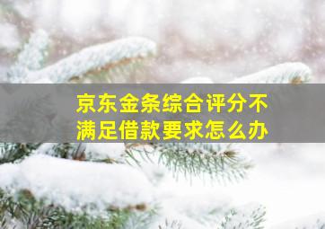 京东金条综合评分不满足借款要求怎么办