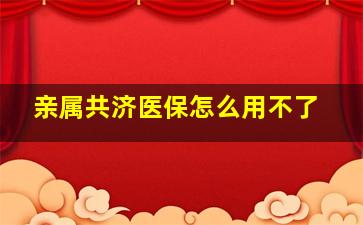 亲属共济医保怎么用不了